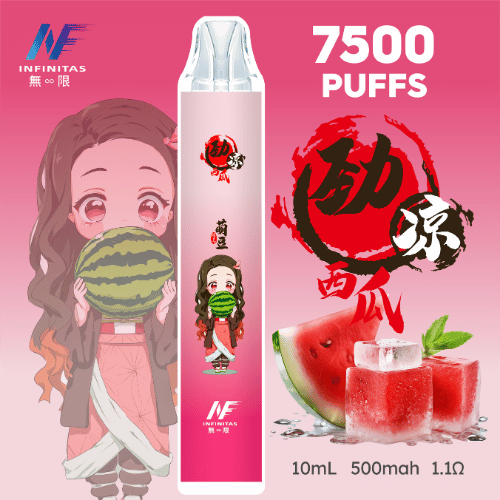 INF無限-7500口-鬼滅款-西瓜 INF無限 拋棄式電子煙 7500口 鬼滅限定款 - 極西瓜口味主機